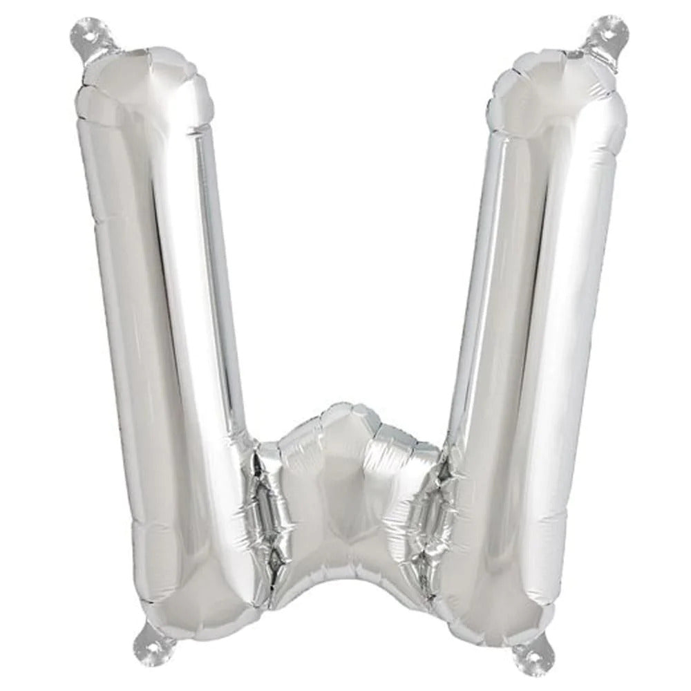 Balloon Silver White - Letter W