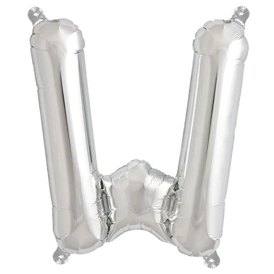 Balloon Silver White - Letter W
