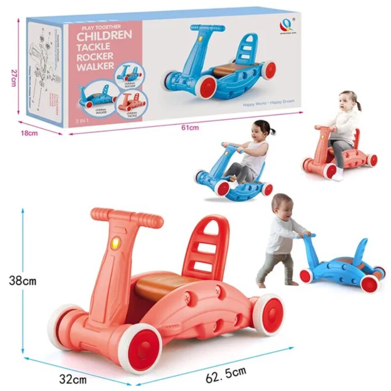 Qichunying Toys - Multifunctional 3 In 1 Rocking Vehicle, Orange