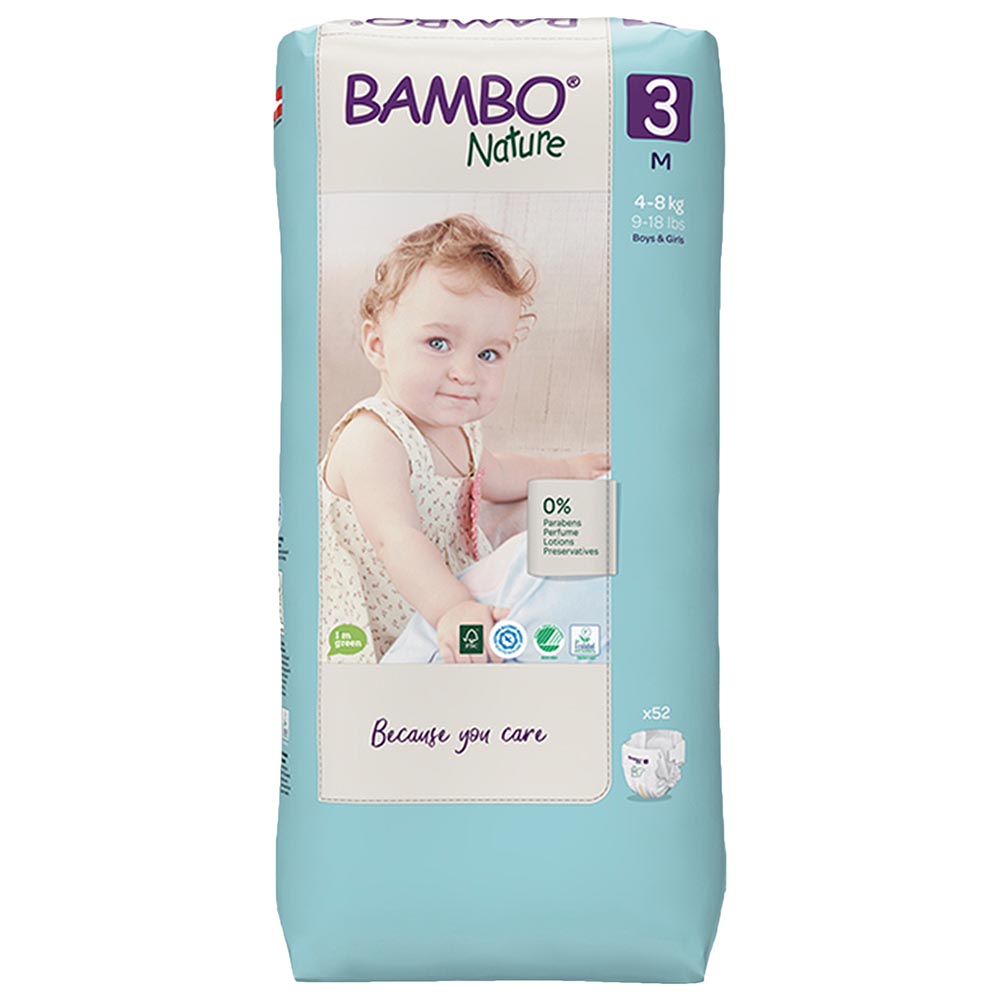 BAMBO Nature Diapers SIZE 3 TALL (4-8 KG) Pack of 52