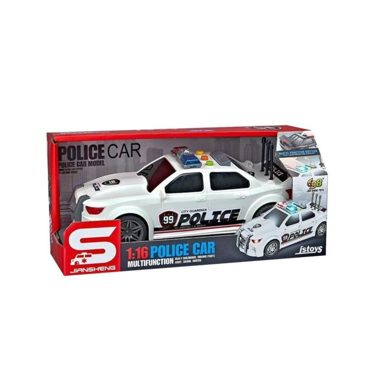 Police Interia Car For Kids - White
