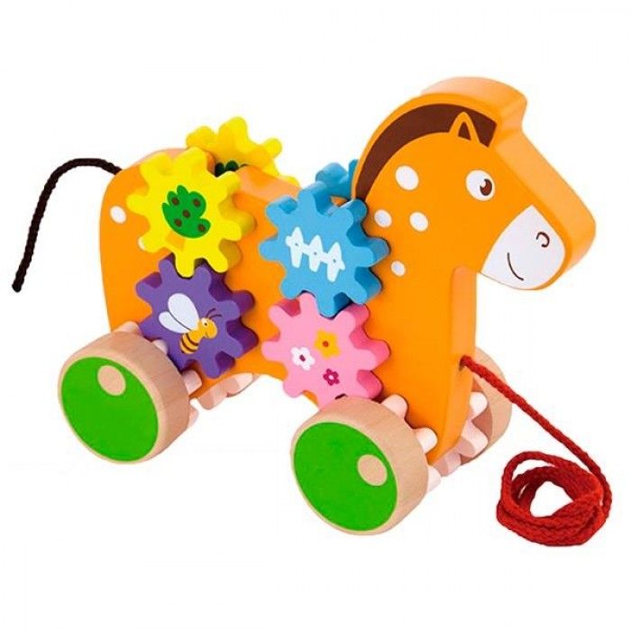Viga - Pull Along Horse with Gears