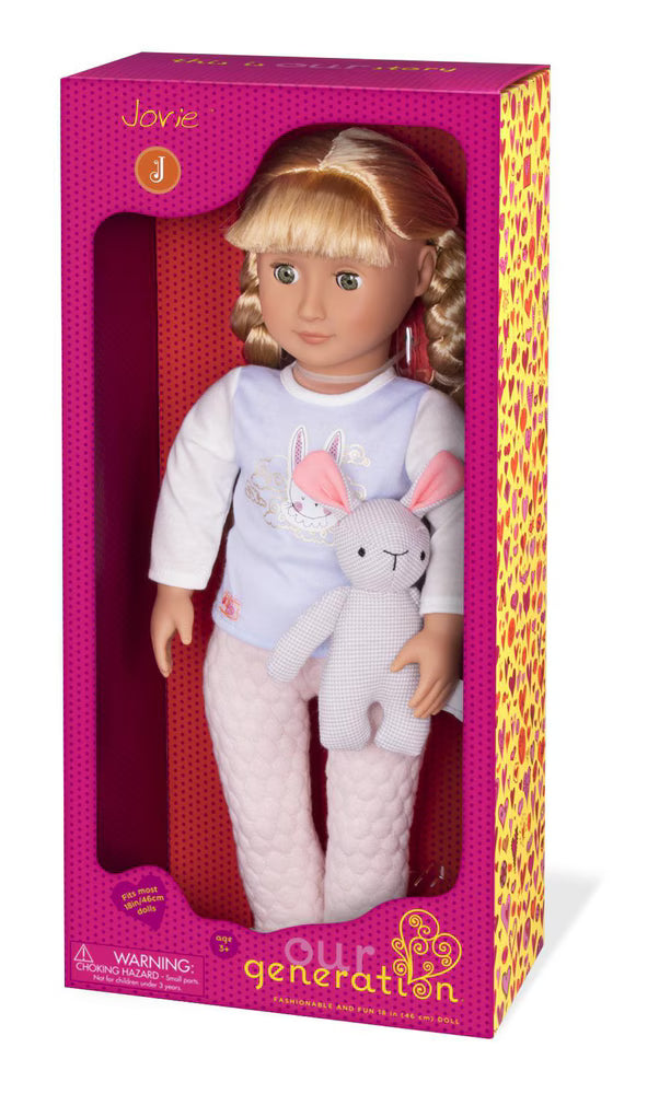 Our Generation Jovie - 18-inch Sleepover Doll with Plush Bunny