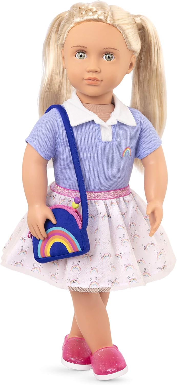 Our Generation School Outfit - Rainbow Print Shirt & Accessories