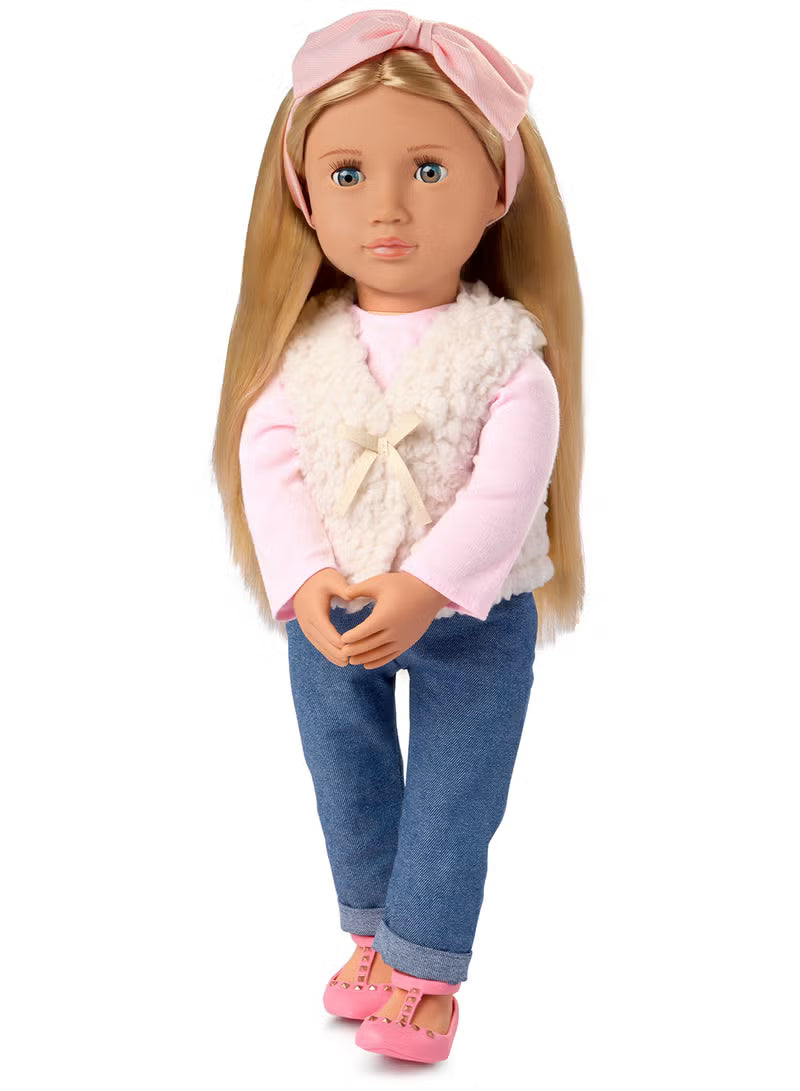 Our Generation Emmie - 18-inch Fashion Doll with Glam Fur Vest