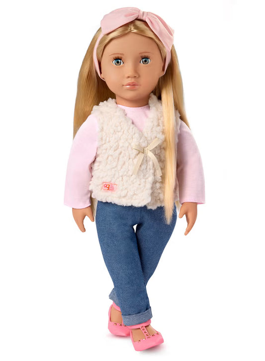 Our Generation Emmie - 18-inch Fashion Doll with Glam Fur Vest
