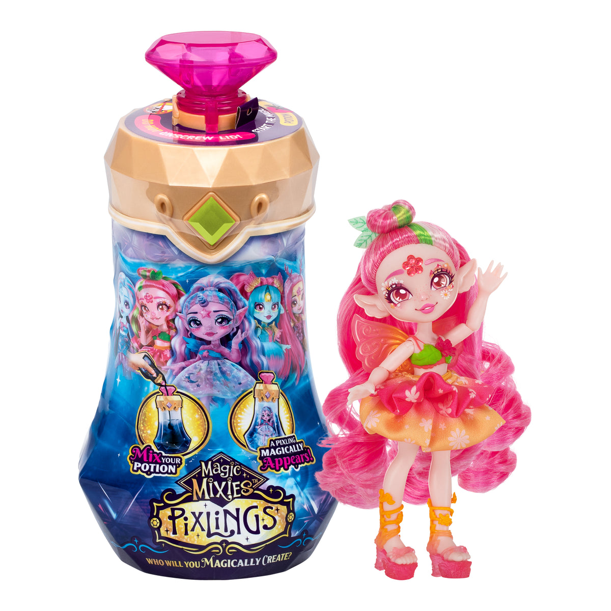 MAGIC MIXIES S1 WAVE 2 PIXLINGS DOLL SINGLE PACK - ROSE
