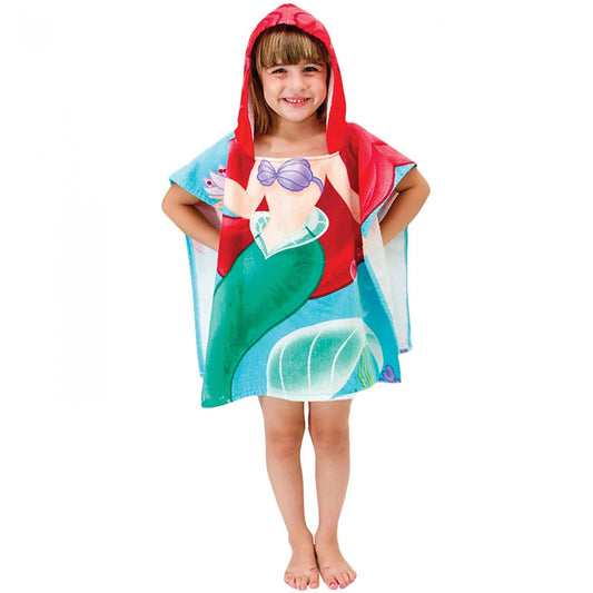 Disney - Little Mermaid Ariel Hooded Towel For Kids-Perfect For Bath Beach And Pool