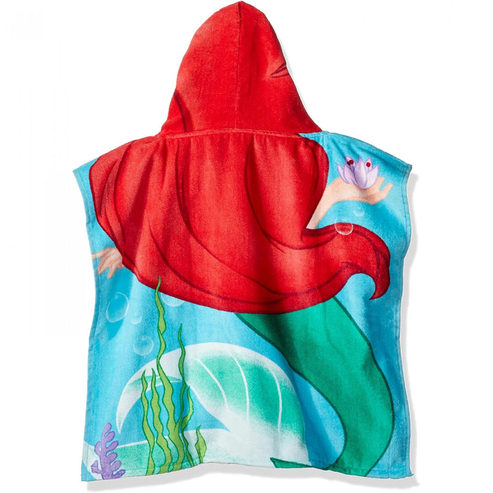 Disney - Little Mermaid Ariel Hooded Towel For Kids-Perfect For Bath Beach And Pool