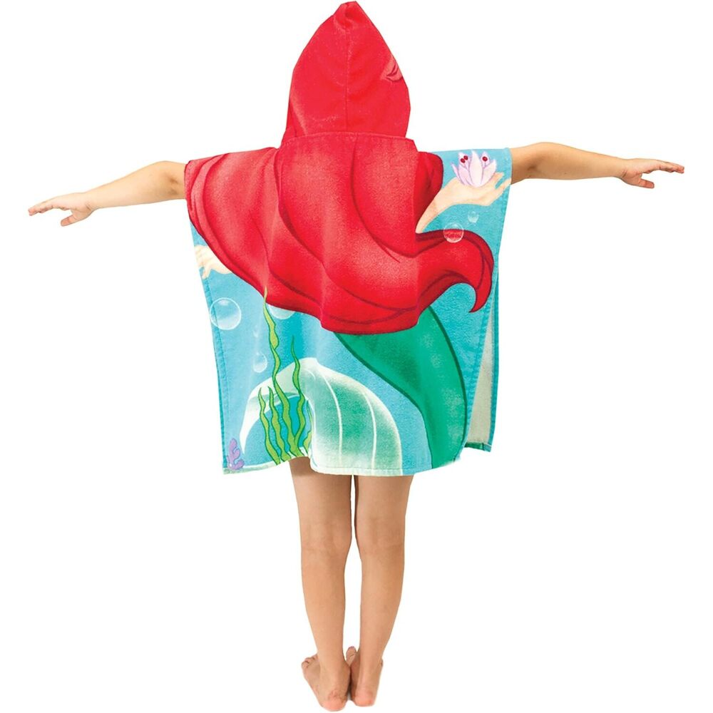 Disney - Little Mermaid Ariel Hooded Towel For Kids-Perfect For Bath Beach And Pool