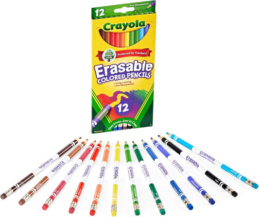 12 CT ERASABLE COLORED PENCILS
