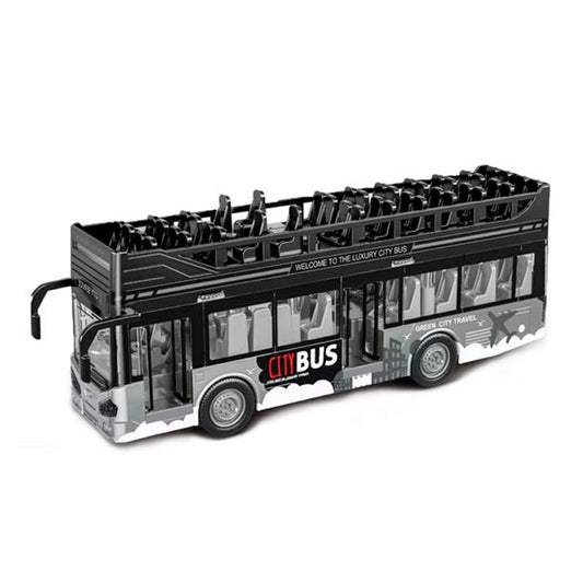 Js Toys Double Decker City Bus - Black