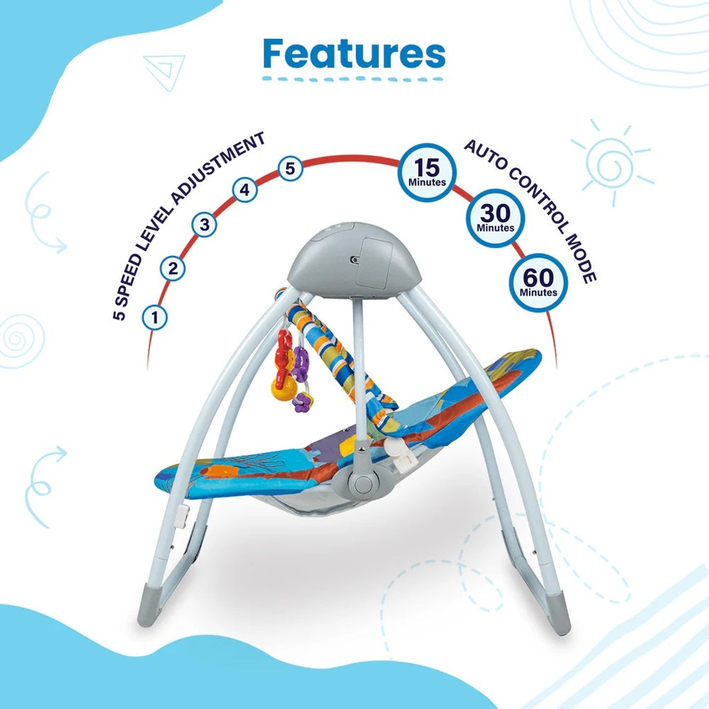 Deerfa Baby Rocking With Gentle Vibration - Blue