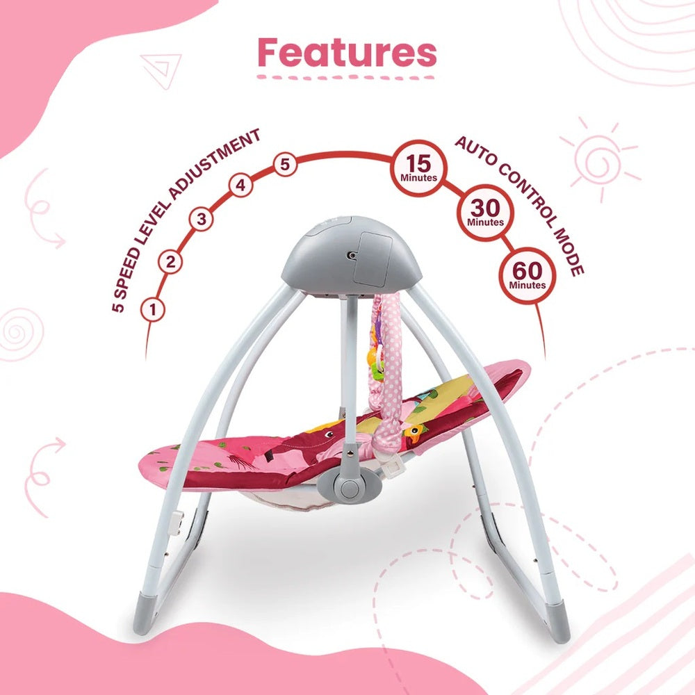 Deerfa Baby Rocking With Gentle Vibration - Pink