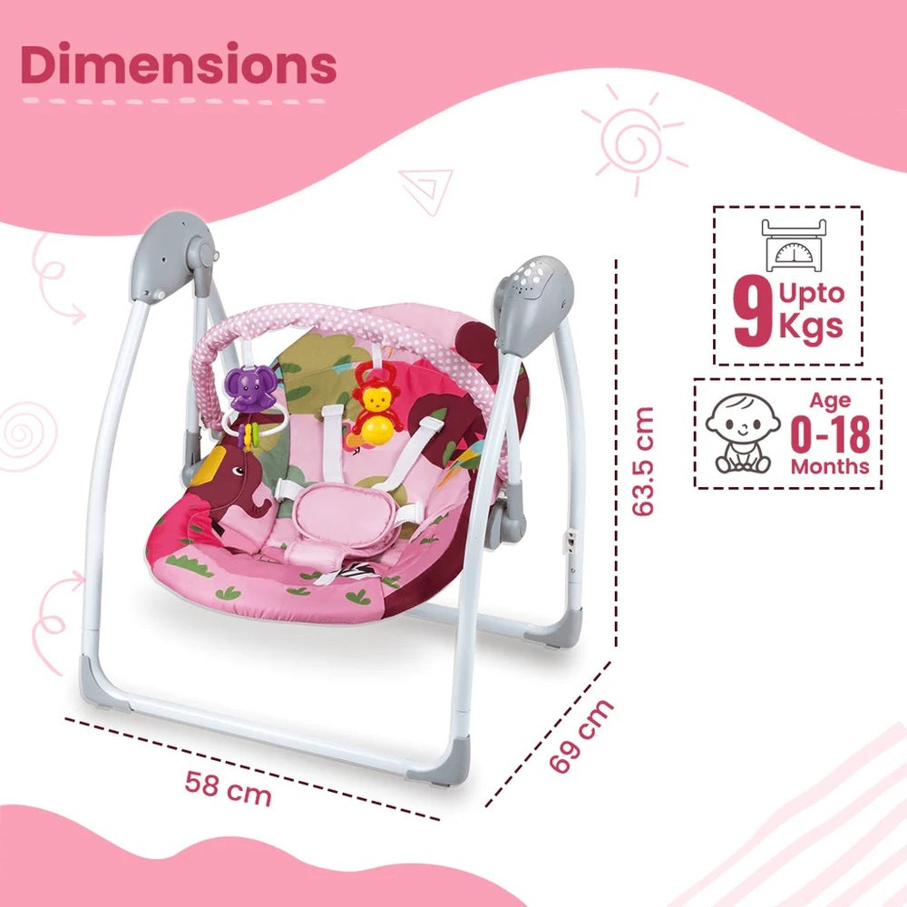 Deerfa Baby Rocking With Gentle Vibration - Pink