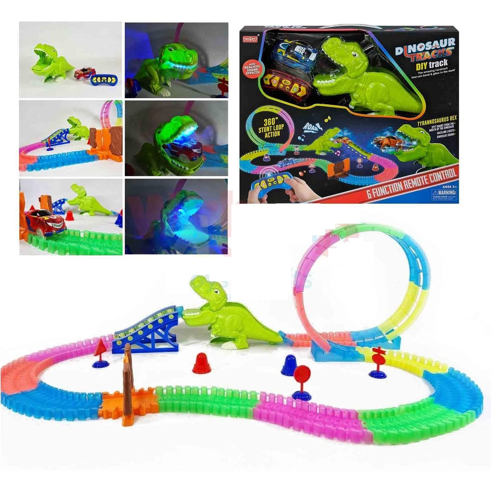 Rc Glow Railway Set With Light - 143 Pcs