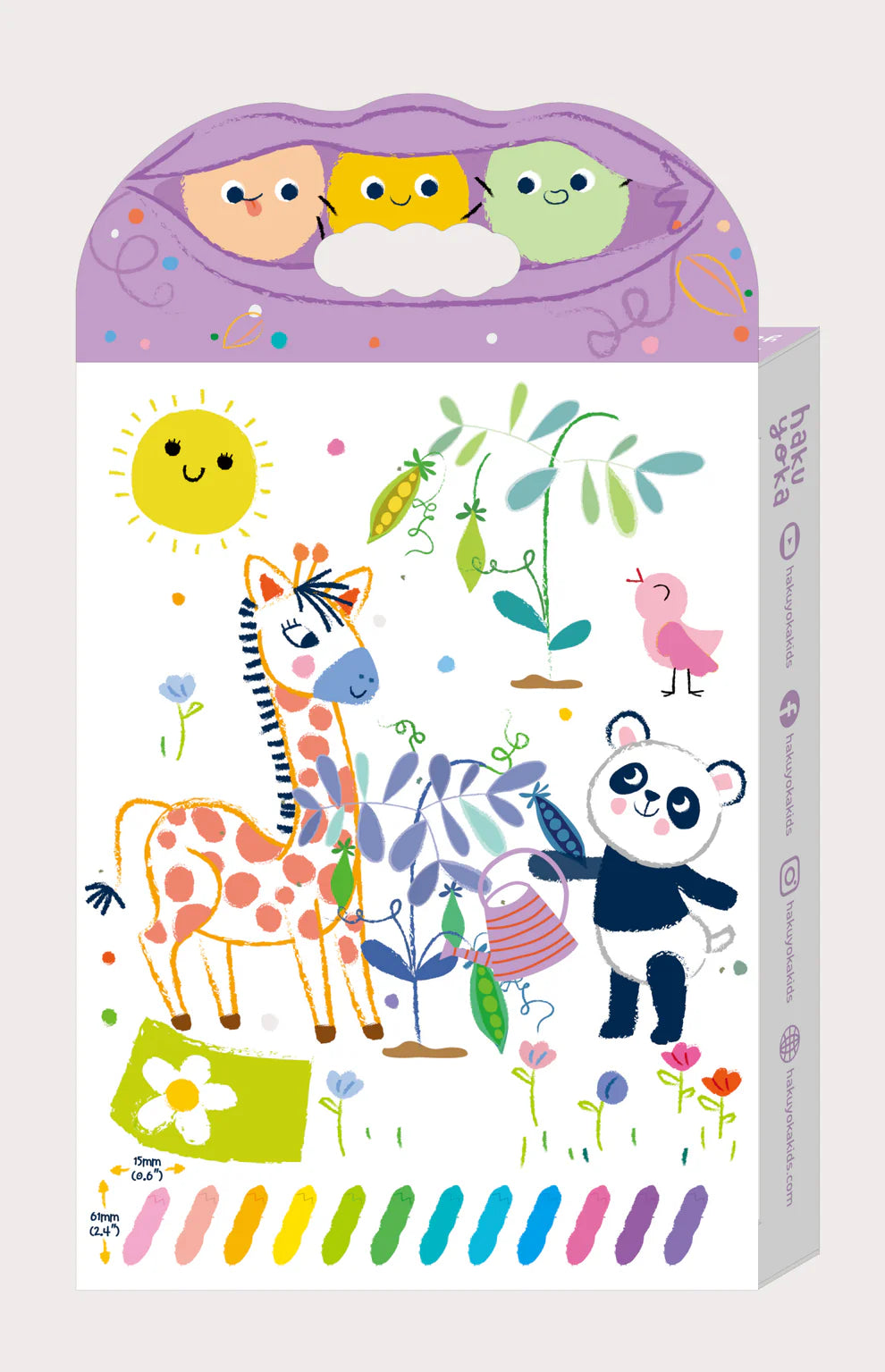 HAPPY PEA POD CRAYONS - 12 PASTEL COLOURS