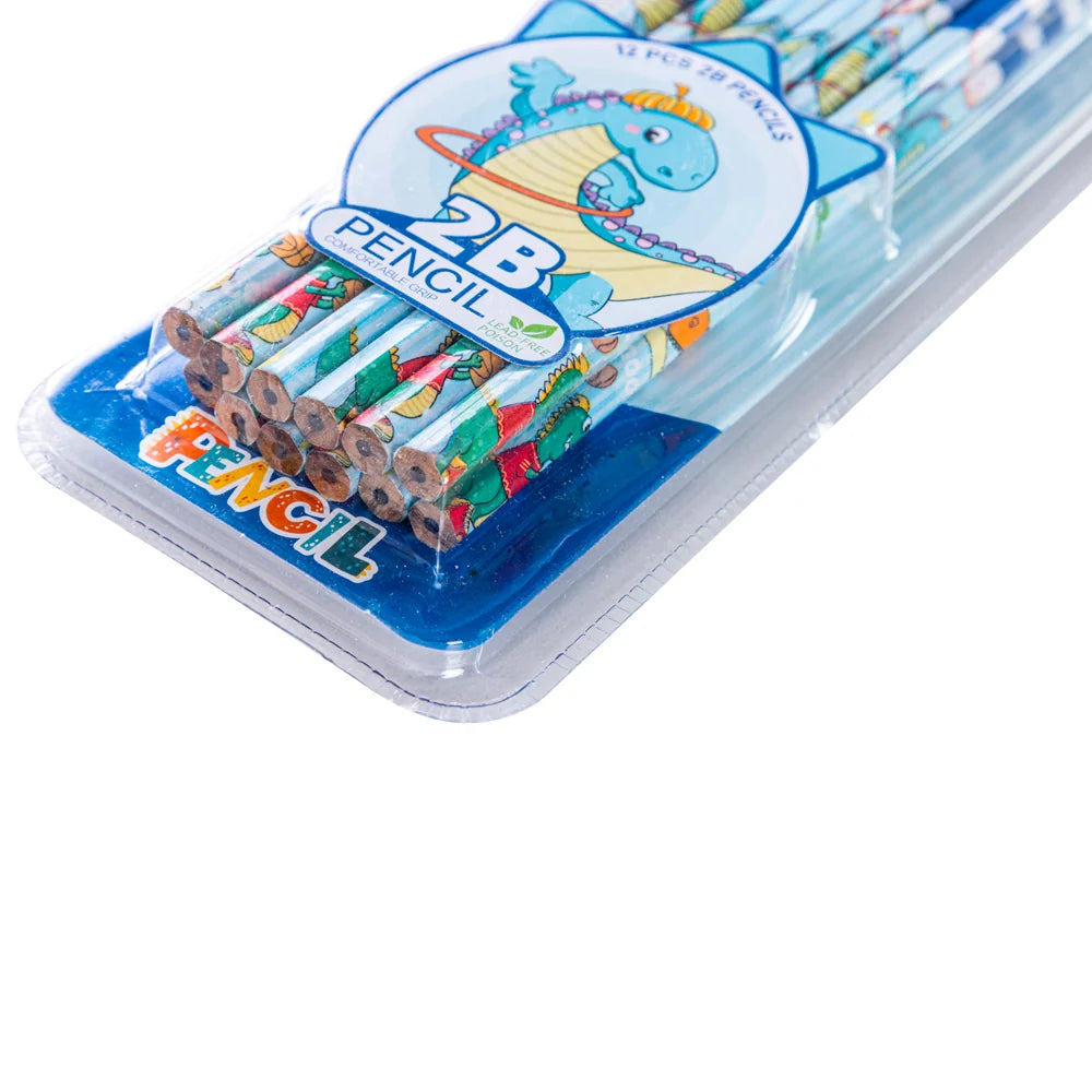 طقم أقلام Eazy Kids 12 قلم 2B – كتابة ورسم بمتعة – أزرق