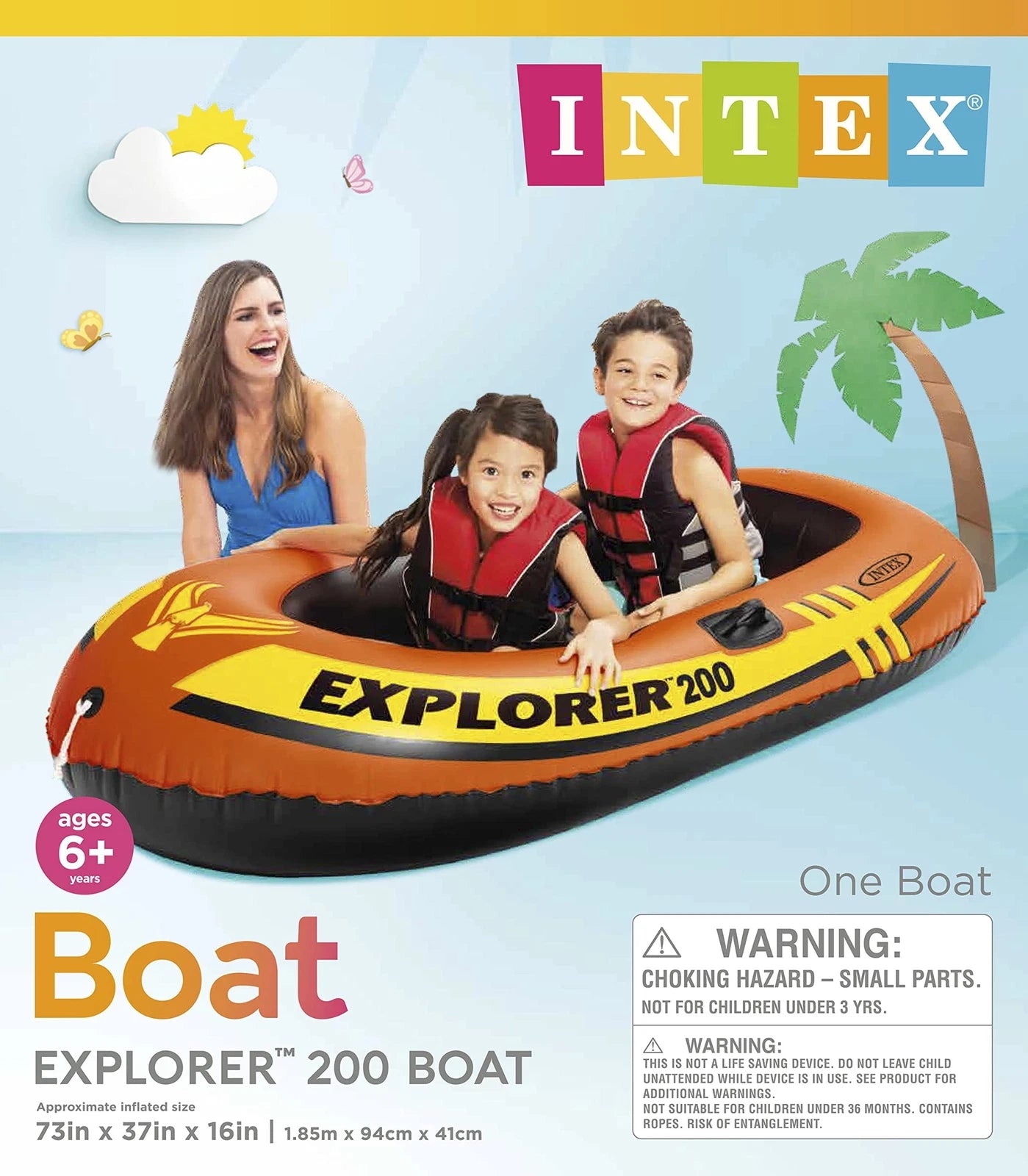 INTEX EXPLORER 200 BOAT - 185CMX94CMX41CM