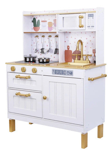 Edufun White and Gold Wooden Kitchen