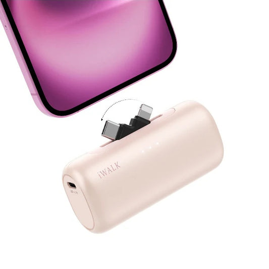 Iwalk - Linkpod Switch-5000 Mah-Rotary Portable Power Bank - Pink