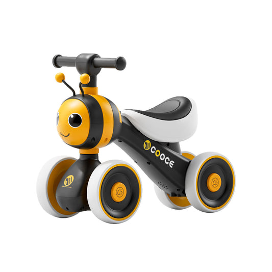 TOBBI KIDS 4 WHEEL CUTE HONEY BEE BALANCE BIKE -YELLOW