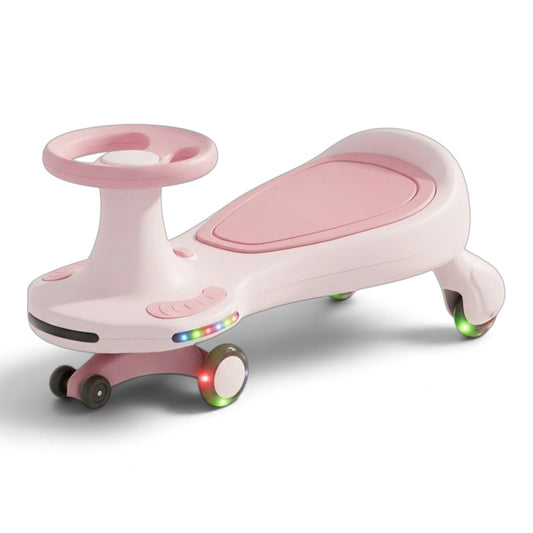 TOBBI KIDS SILENT WHEEL MAGIC TWIST WIGGLE SWING CAR - PINK