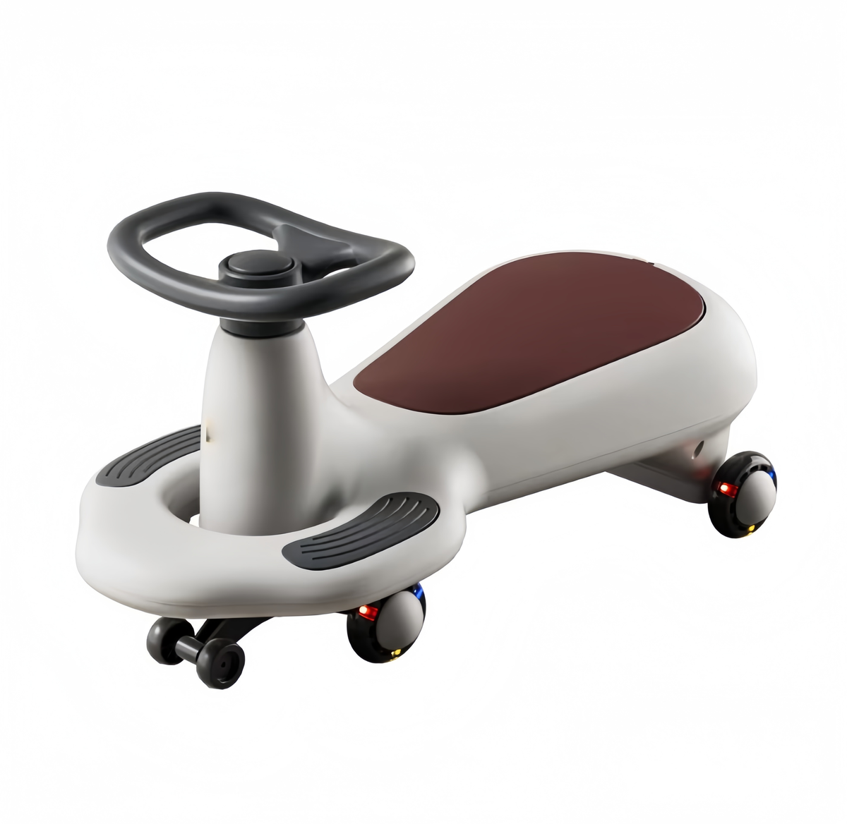 TOBBI KIDS SILENT WHEEL MAGIC TWIST WIGGLE SWING CAR - WHITE