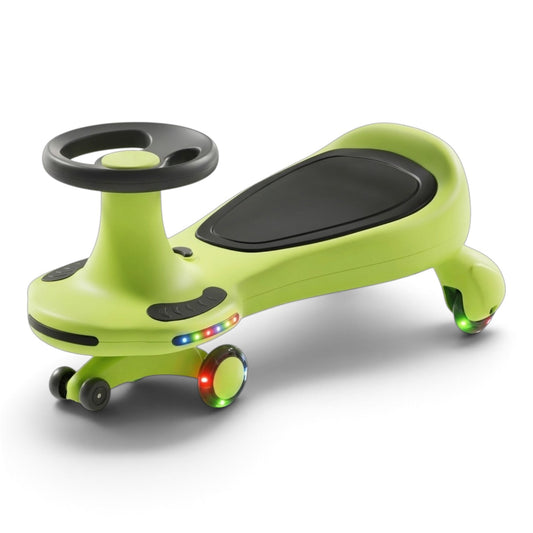 TOBBI KIDS SILENT WHEEL MAGIC TWIST WIGGLE SWING CAR - GREEN