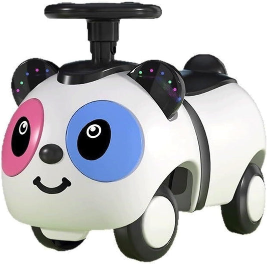 TOBBI KIDS PANDA RIDE ON CAR WITH LIGHT & MUSIC - WHITE