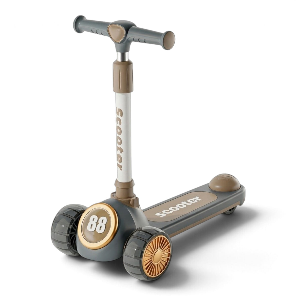 TOBBI KIDS 3 WHEEL ADJUSTABLE HEIGHT KICK SCOOTER WITH ELECTROPLATED ACCENTS -DARK/ BLUE