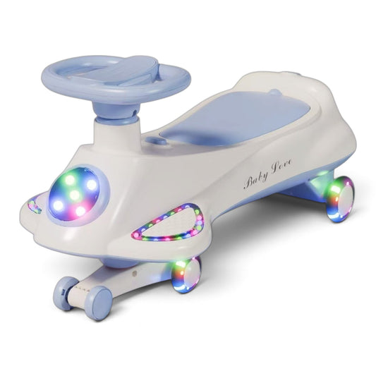 TOBBI KIDS MAGIC TWIST SWING CAR WITH UNDER SEAT STORAGE BOX-BLUE/WHITE