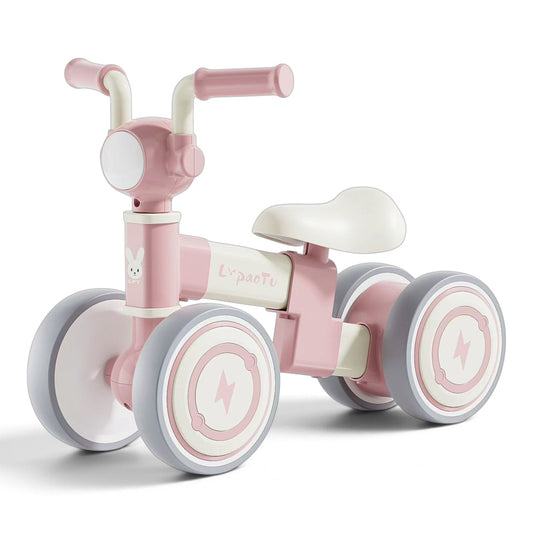 TOBBI KIDS 4 WHEEL MINI BIKE WITH HEADLIGHT - PINK/WHITE