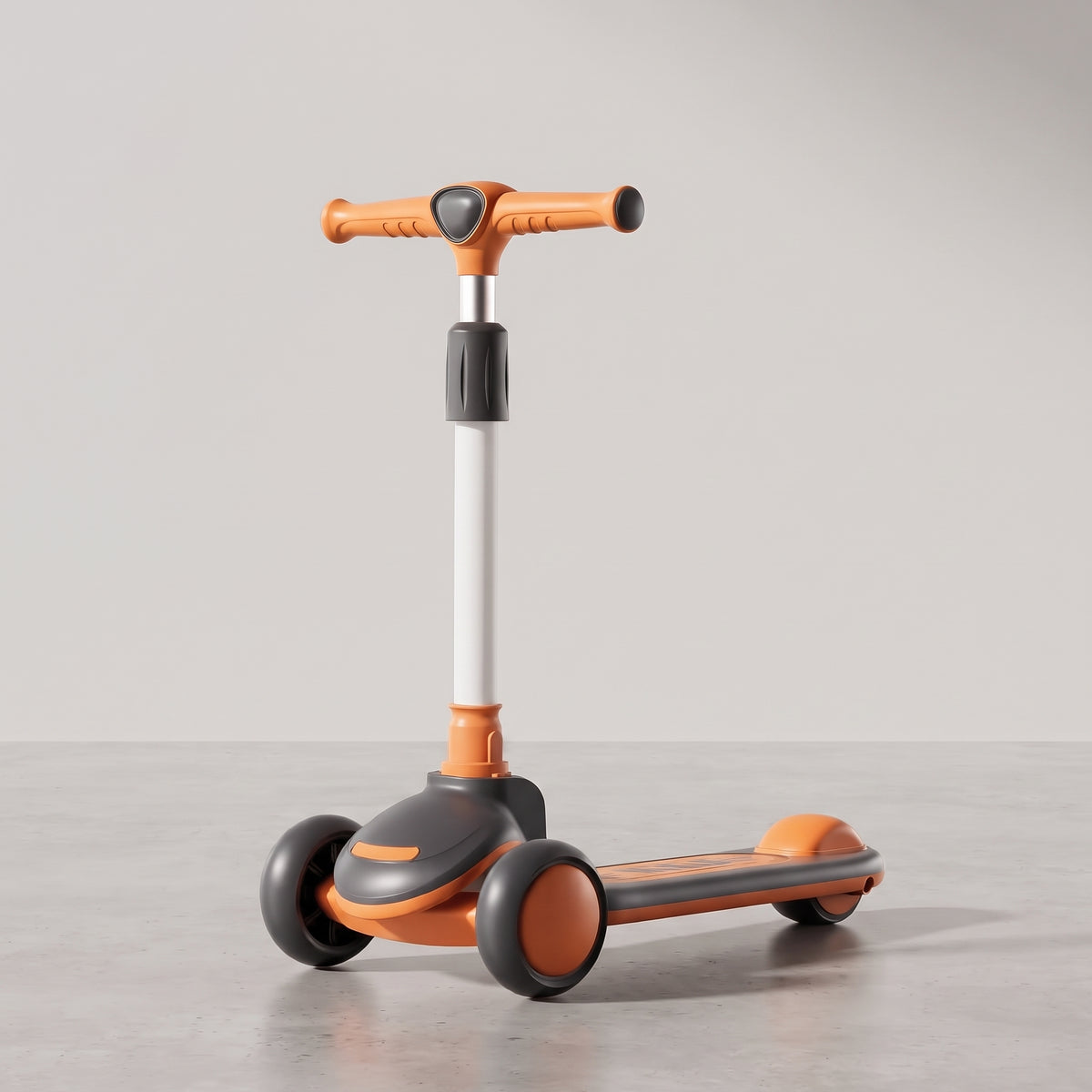 TOBBI KIDS 3 WHEEL SMART KICK SCOOTER WITH MUSIC & LIGHTS - BLACK/ORANGE