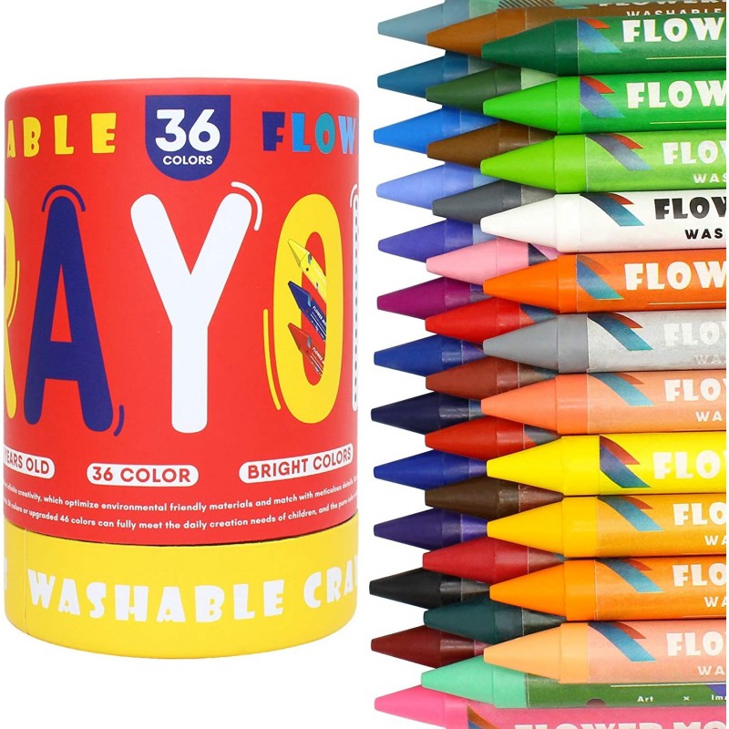 Flowermonaco - Washable Crayons - 36 Color