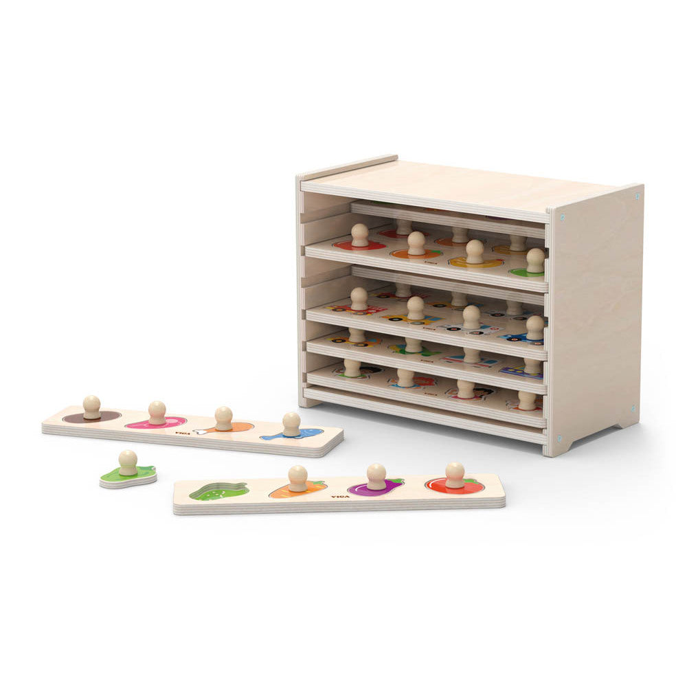 Viga - Flat Puzzle - 12Pcs Set With Storage Shelf