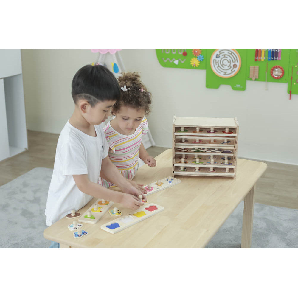 Viga - Flat Puzzle - 12Pcs Set With Storage Shelf