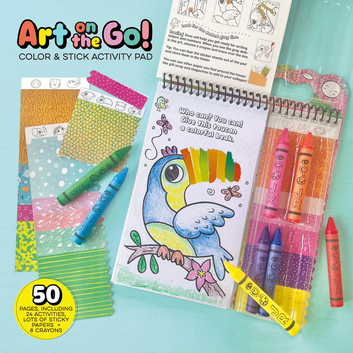 Coloring and sticker book for children with safari-themed colors