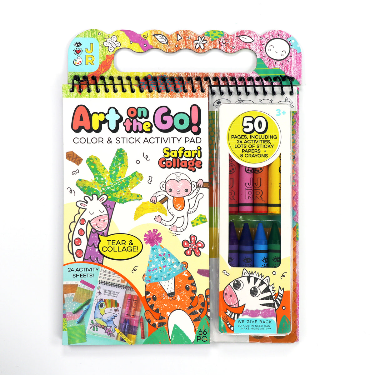 Coloring and sticker book for children with safari-themed colors