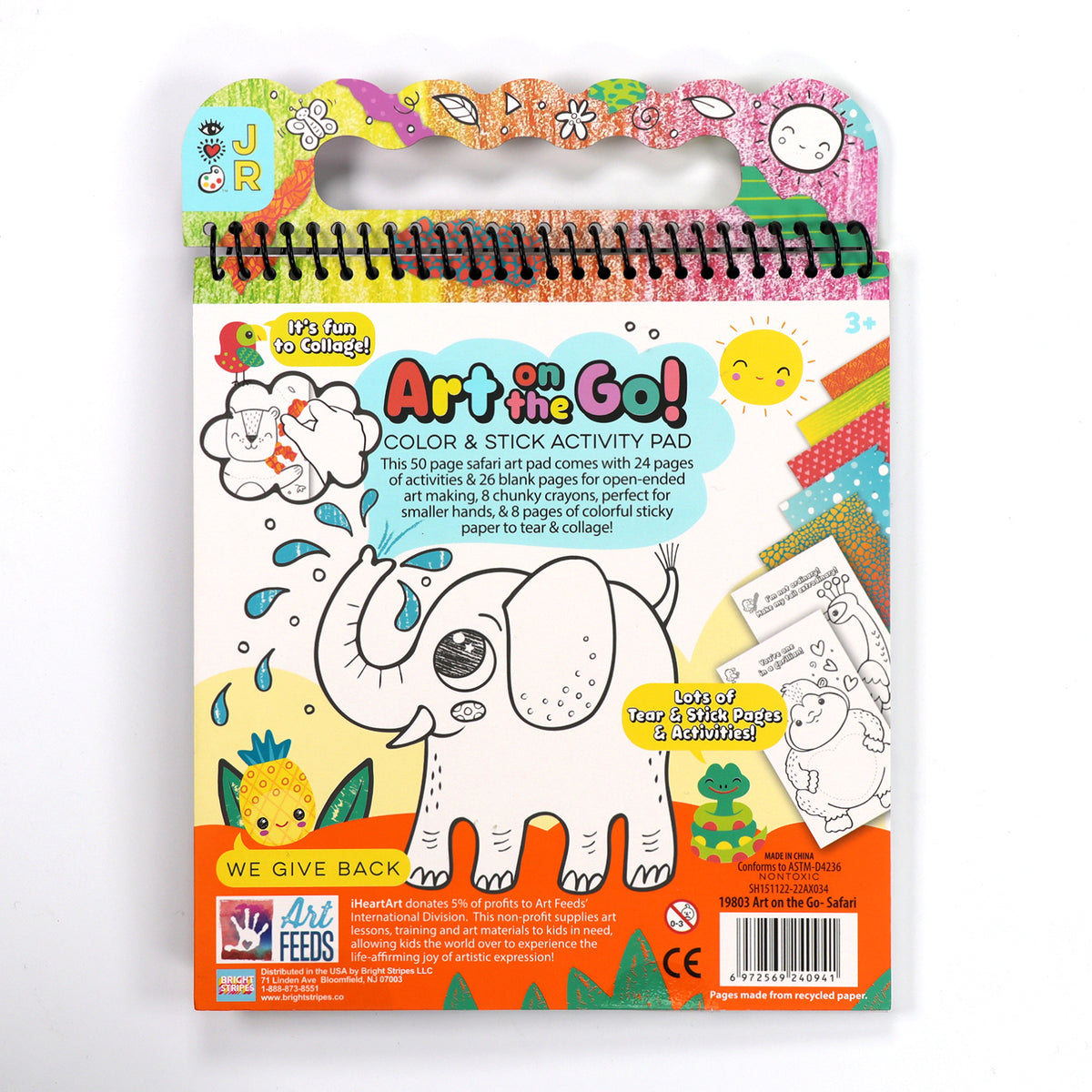 Coloring and sticker book for children with safari-themed colors