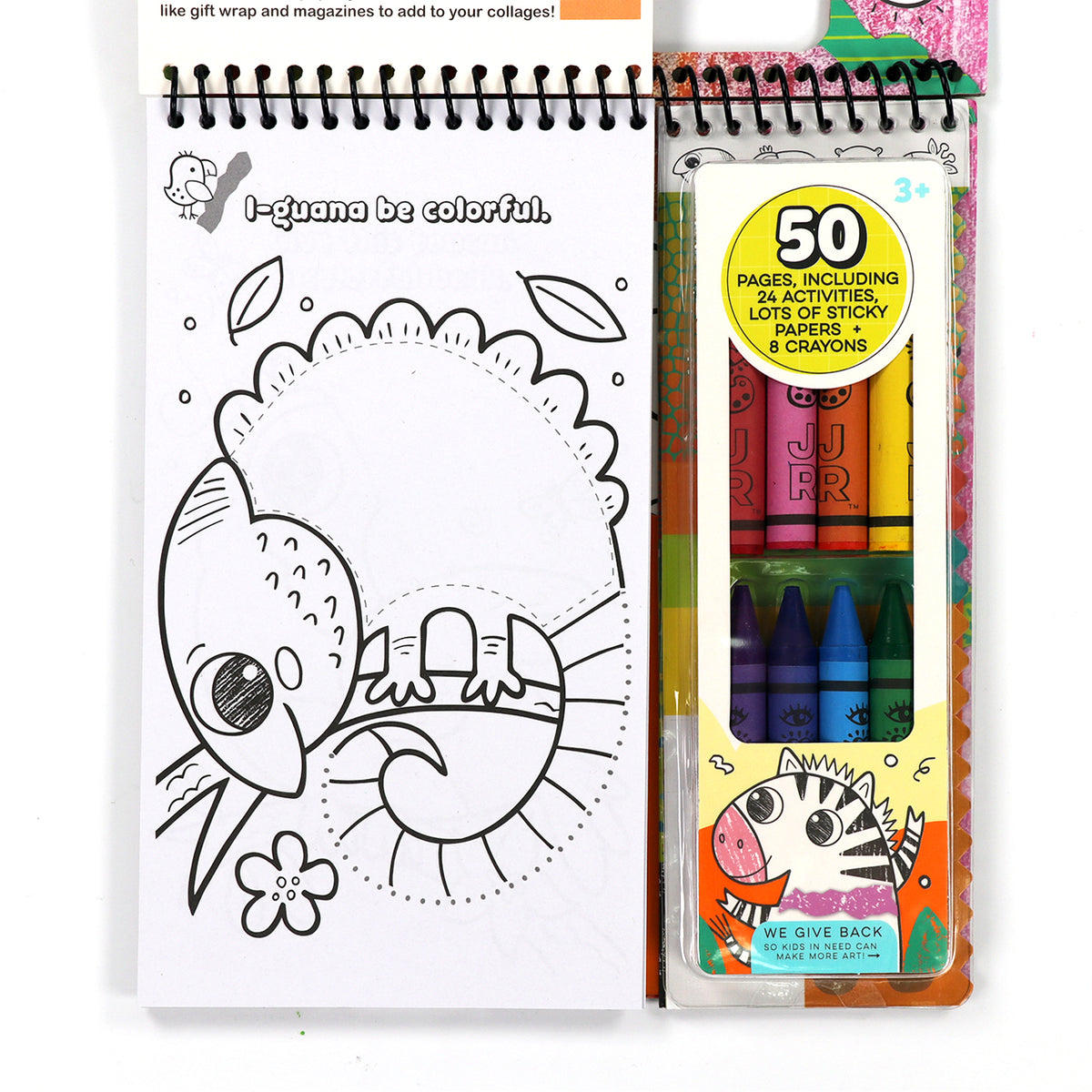Coloring and sticker book for children with safari-themed colors
