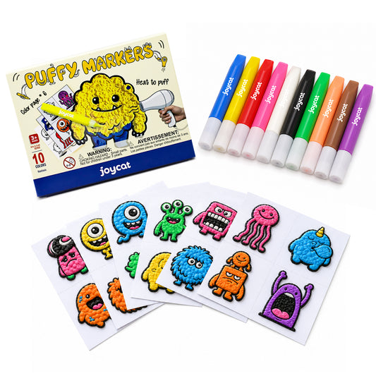 10-Color Puffy Markers Set – Art Supplies for Kids