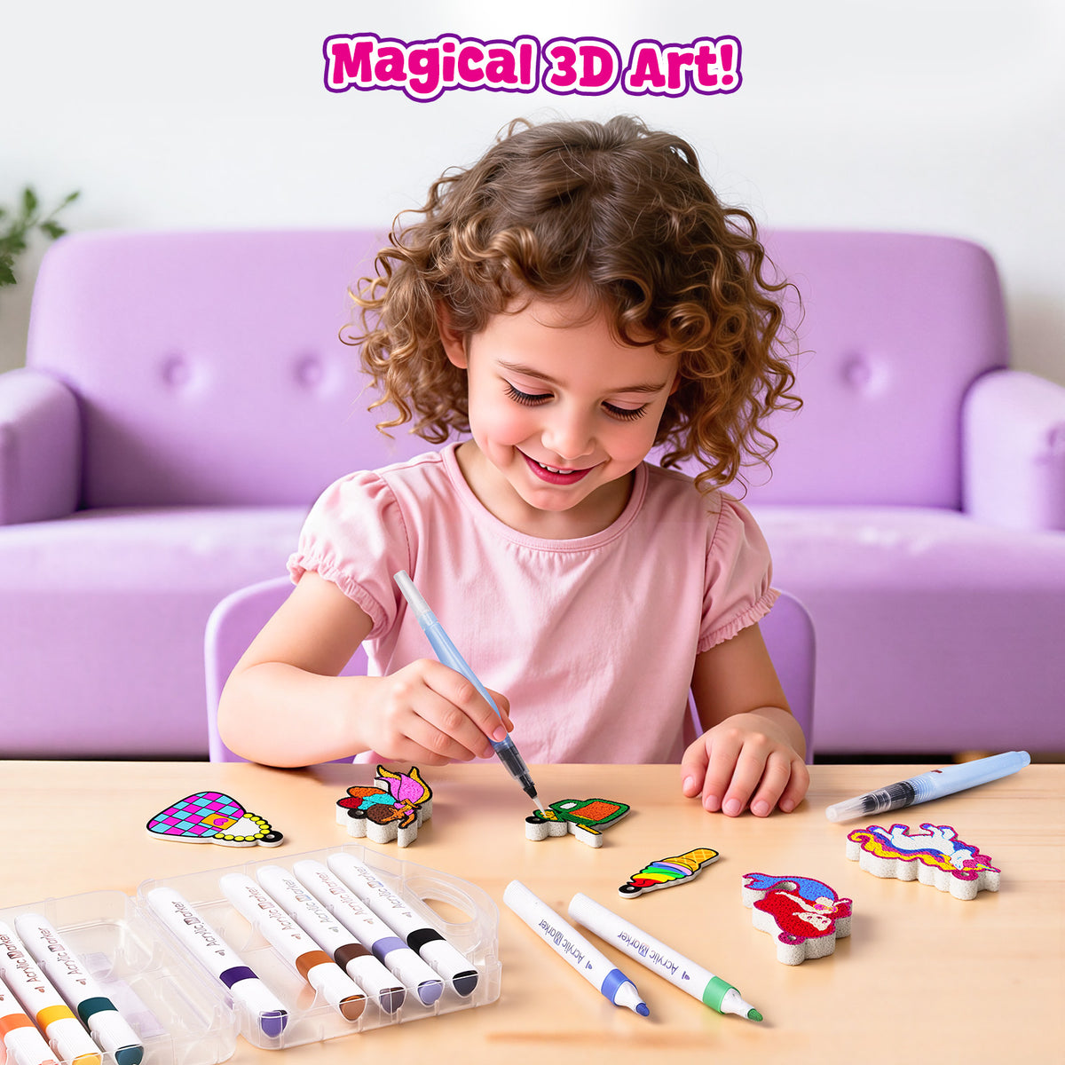 طقم رسم يونيكورن ثلاثي الأبعاد – إبداع وفن بأيدي صغيرة