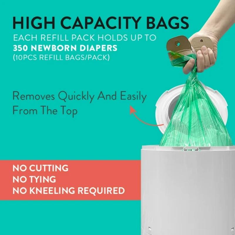 Prince Lionheart - My Twist R Nappy Disposal System Refill Bags: Lock In The Odours-10Pk-New Green