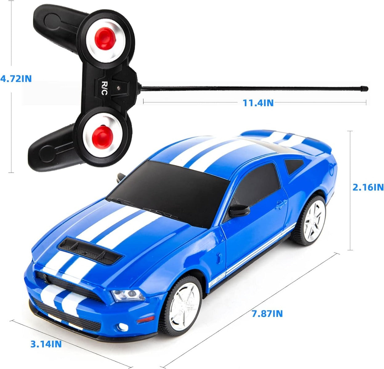 Wemzy - Rc Car Ford Shelby Gt500 Remote-Blue