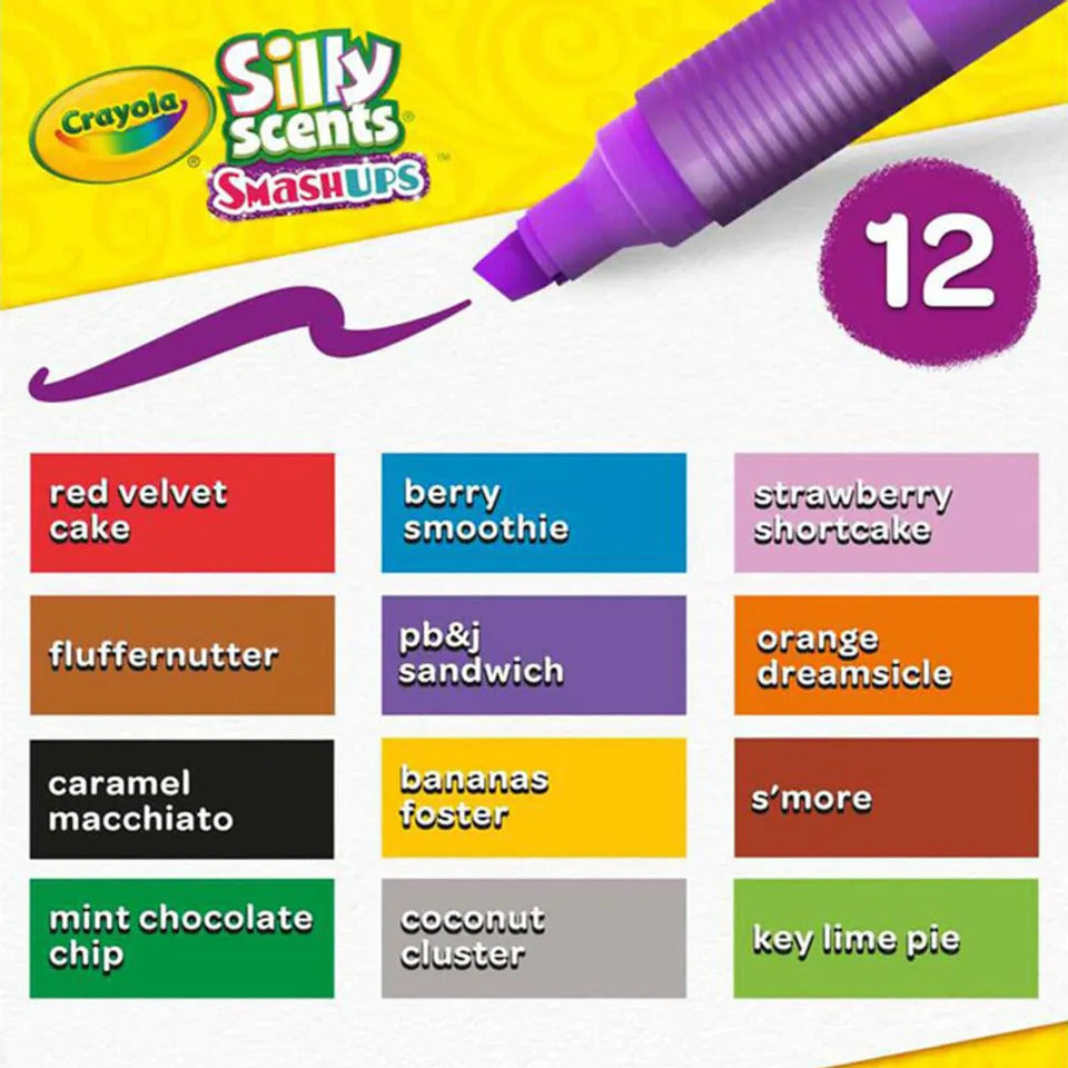 Crayola - Silly Scents Smash Ups Wedge Tip - 12 Pieces