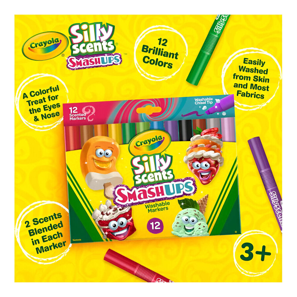 Crayola - Silly Scents Smash Ups Wedge Tip - 12 Pieces