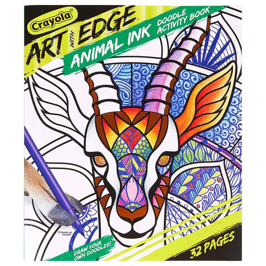 ART WITH EDGE ANIMAL INK DOODLE ACTIVITY BOOK