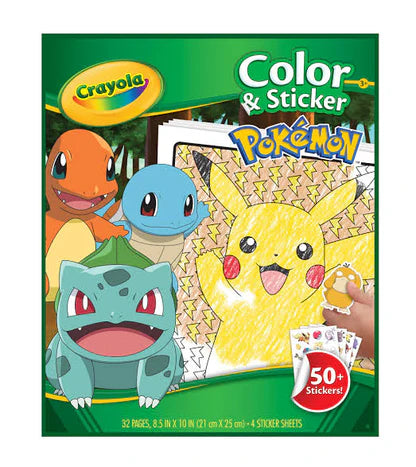 CRAYOLA COLOR AND STICKER BOOK - POKEMON