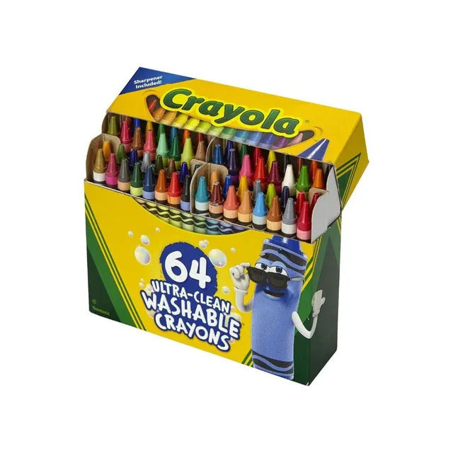 Crayola - 64 Ct Ultra-Clean Washable Crayons-Regular Size